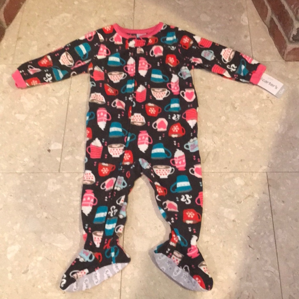 New! Carter's baby girl fleece pajamas 12 months